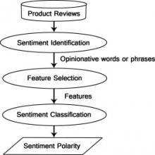 Sentiment analysis process on product reviews.